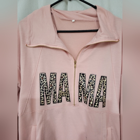 𝅺LIGHT Pink Animal Print "MAMA" Graphic Sweater - Picture 3 of 3